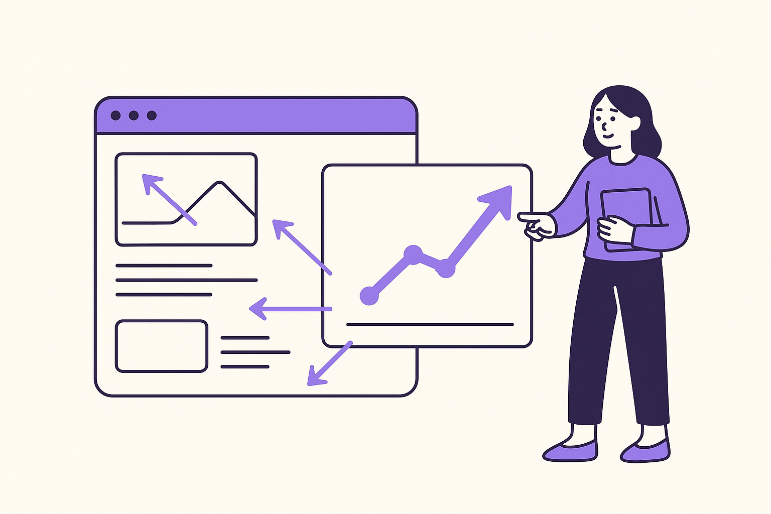 Ziyaretçilerin web sitesinde nasıl etkileşimde bulunduğunu gösteren bir grafik.
